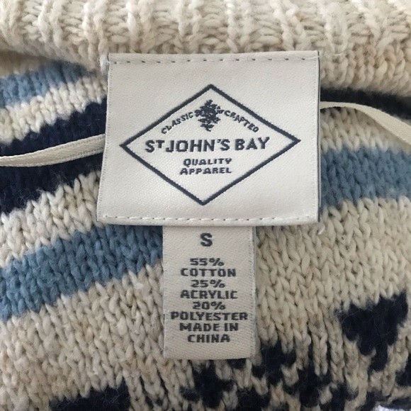 St. John's Bay Drape Aztec Fringe Open Front Cardigan - Size Small - Picture 6 of 9